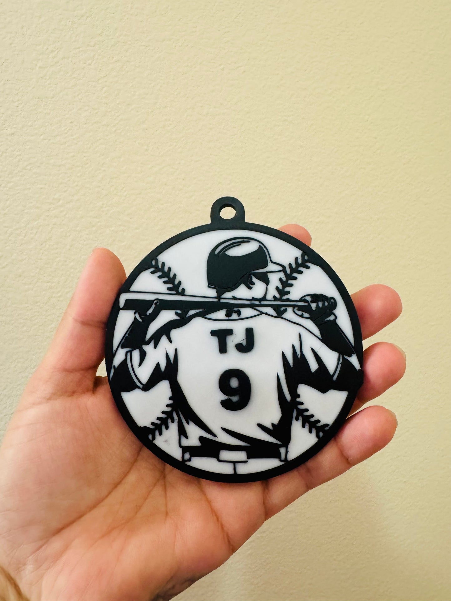 Custom 3D Printed baseball bag tags