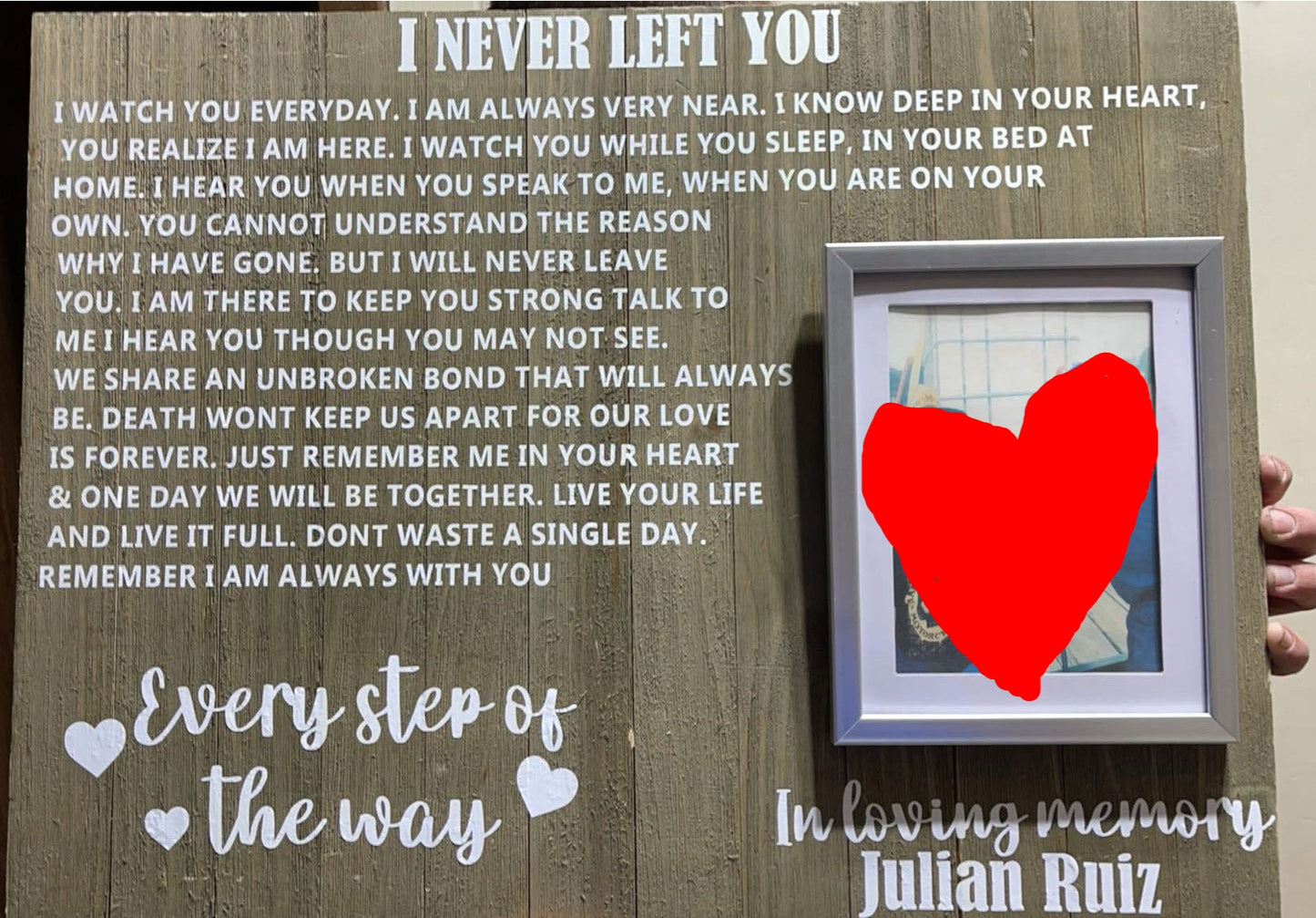 Custom Wooden Memorial Sign