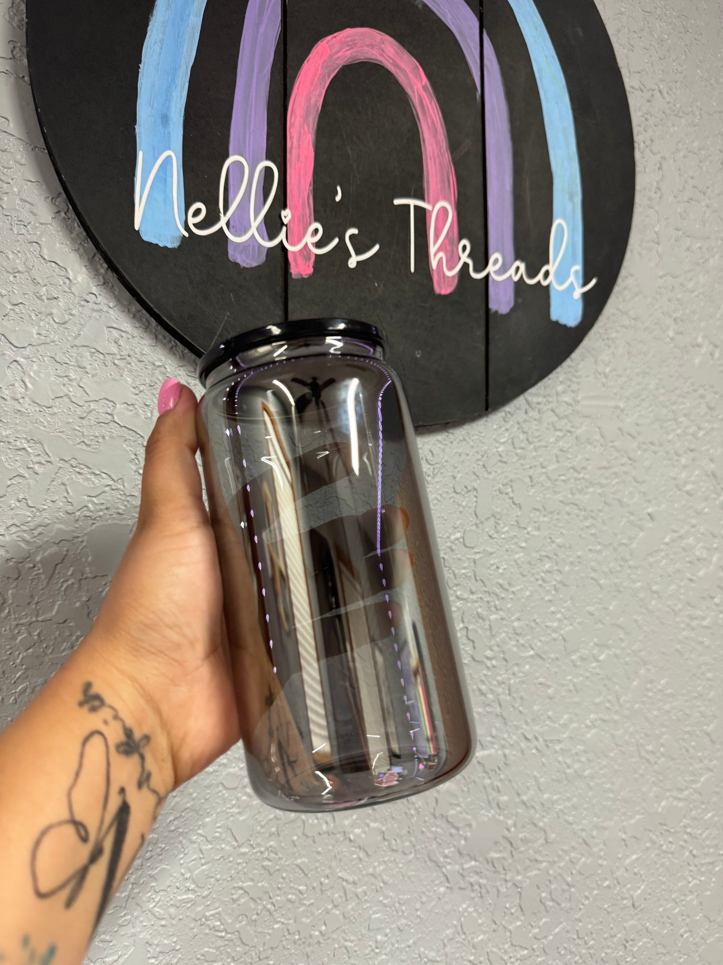 CHROME GLASS CUP
