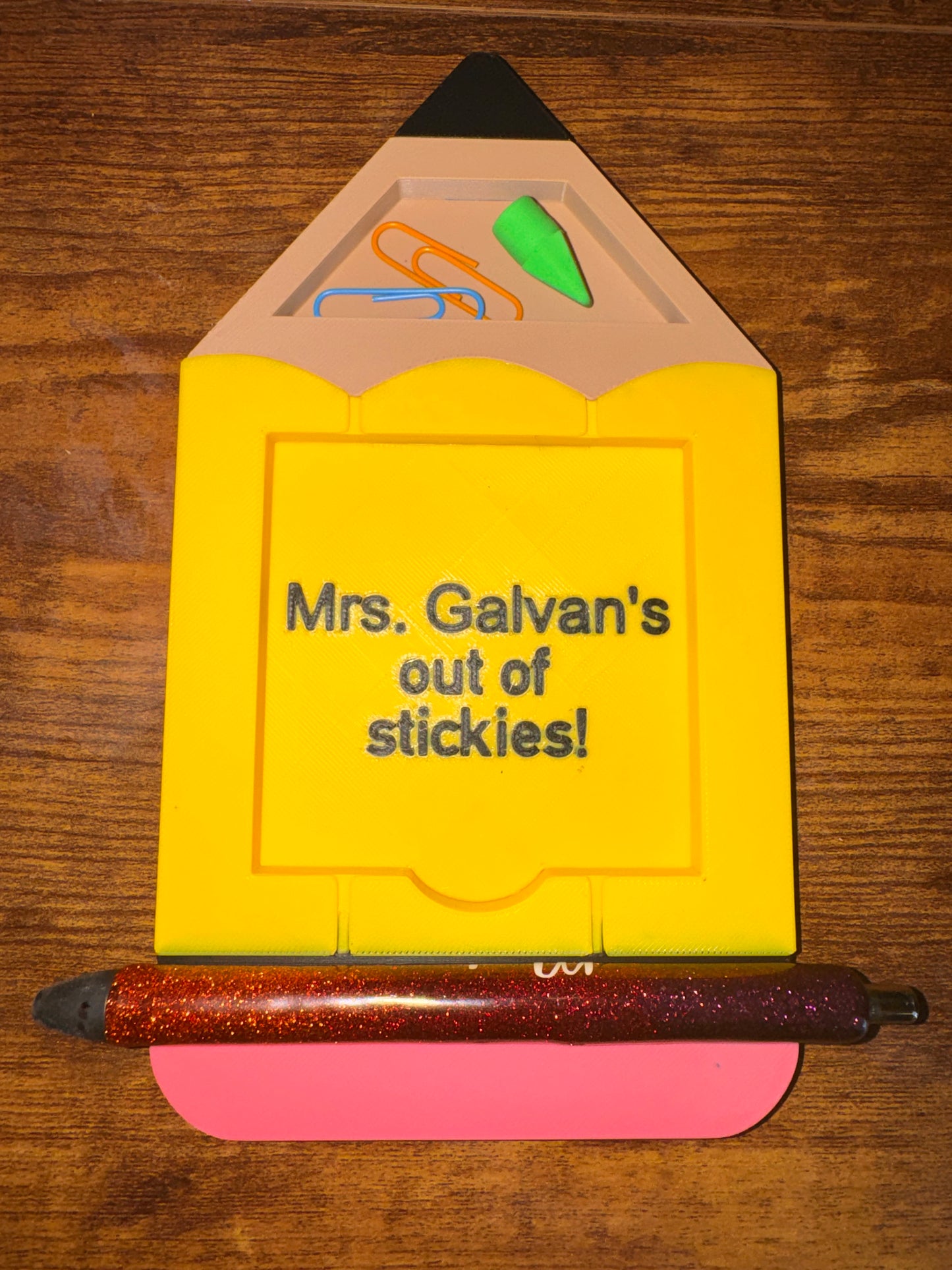 Pencil sticky note organizer