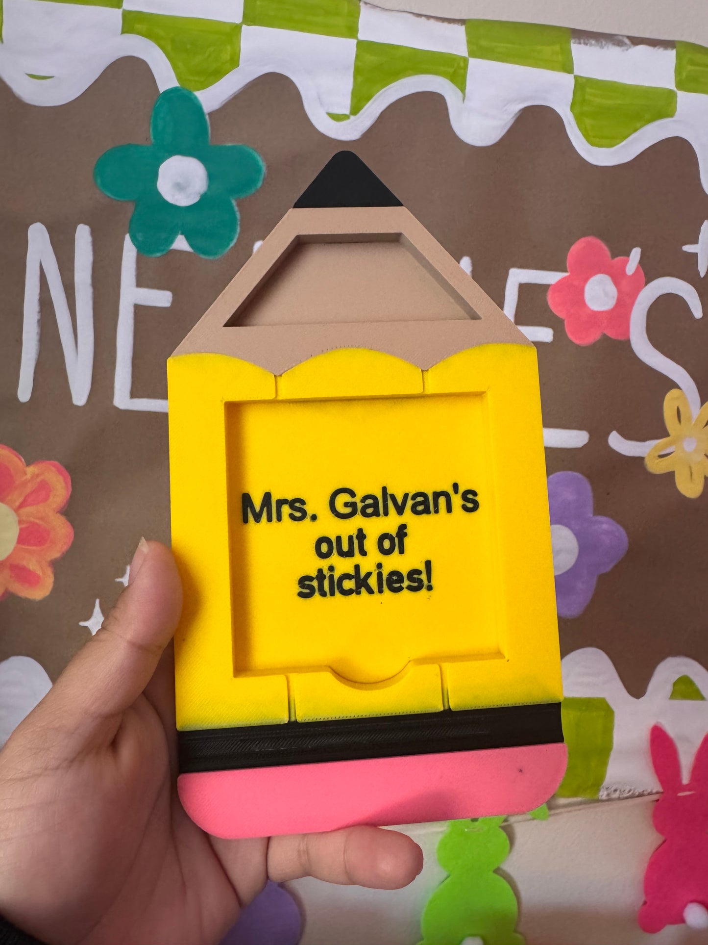 Pencil sticky note organizer
