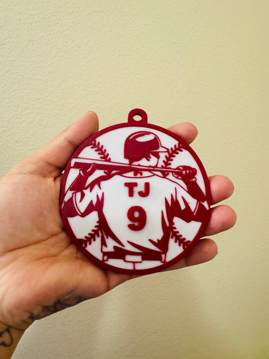 Custom 3D Printed baseball bag tags