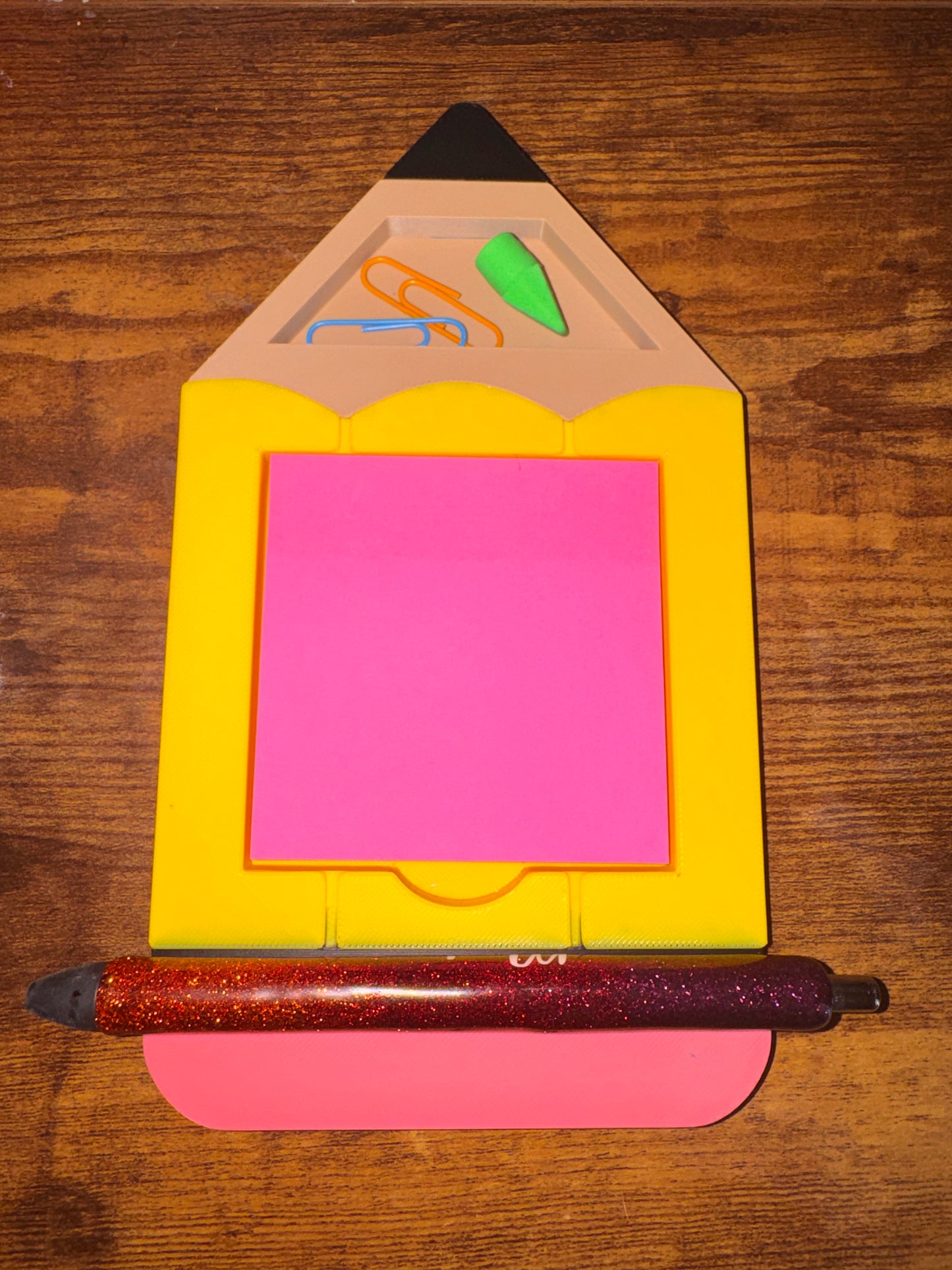 Pencil sticky note organizer