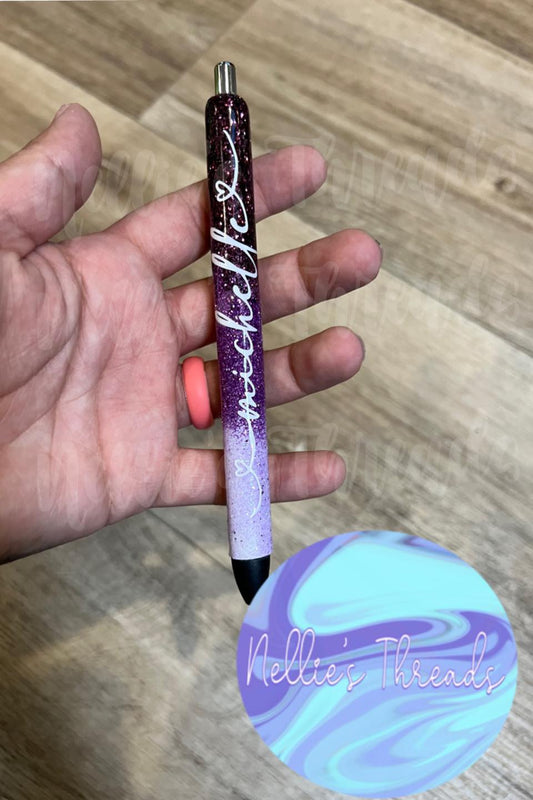 3 purple tone glitter pen
