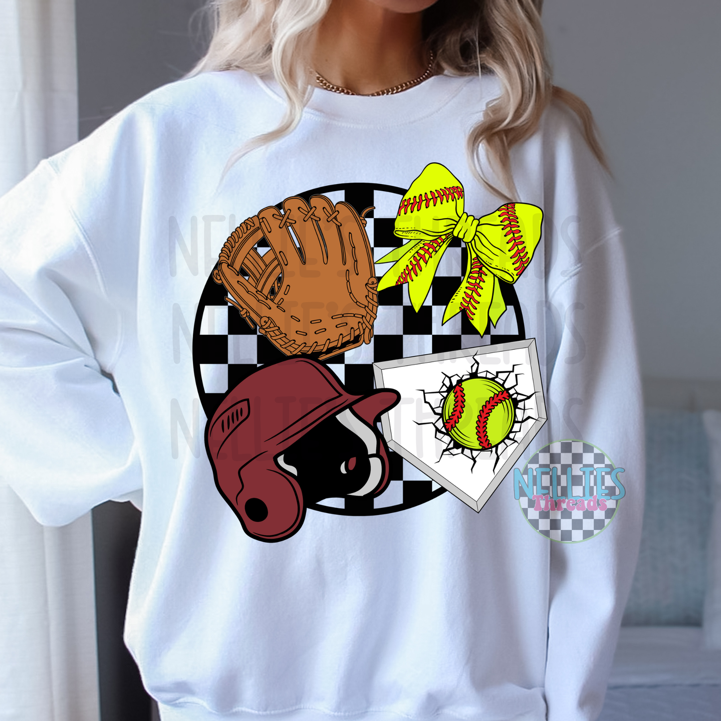 Checkered Softball PNG